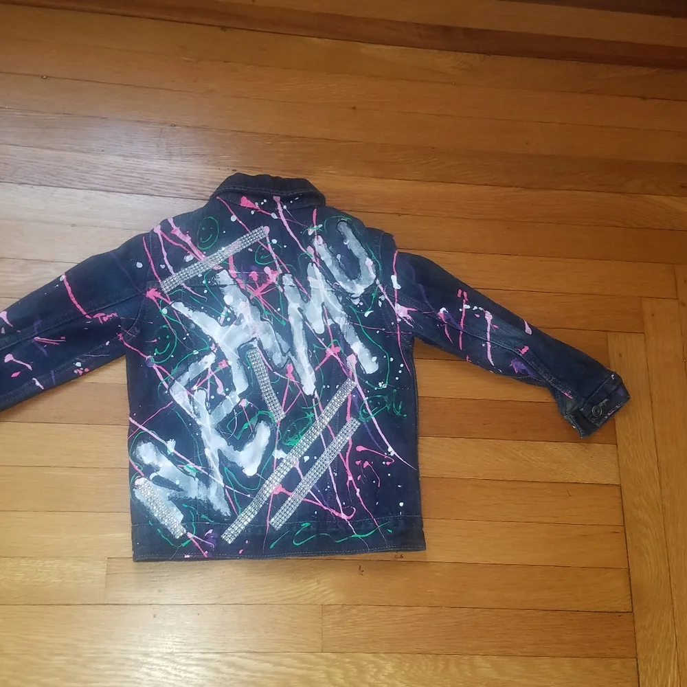 Children's Place denim jacket. Graffiti